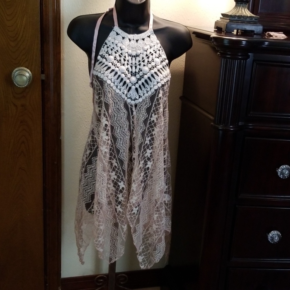 Swimsuit cover up or festival wear top